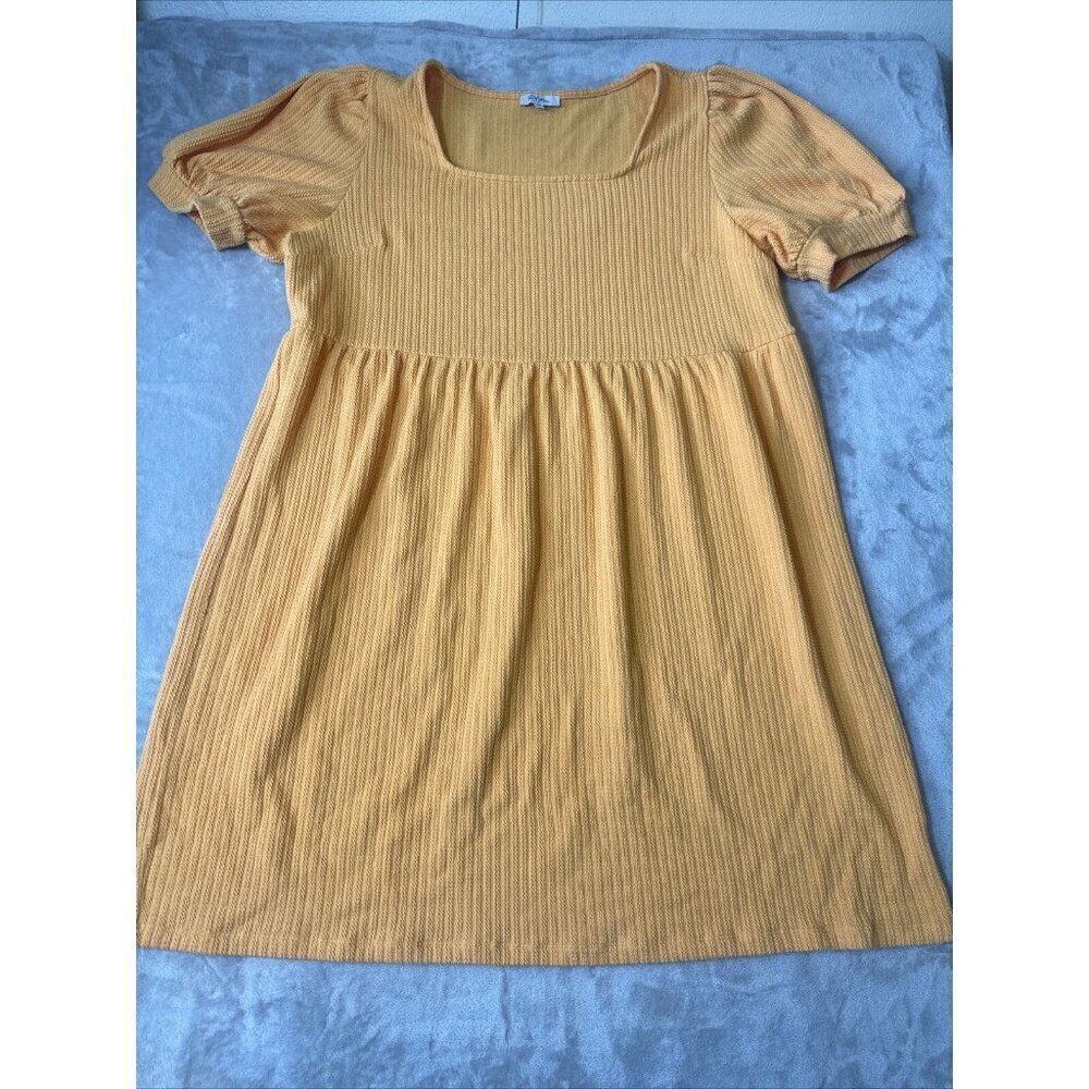 Polagram Dress Orange Rivne Cottage Core Orange Stretch Plus 2X - Picture 5 of 9